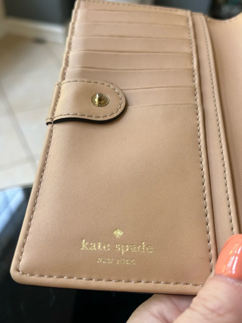 KATE SPADE Navy & Gold Leather Wallet